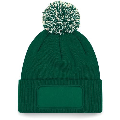 Snowstar® patch beanie bottle green/off white